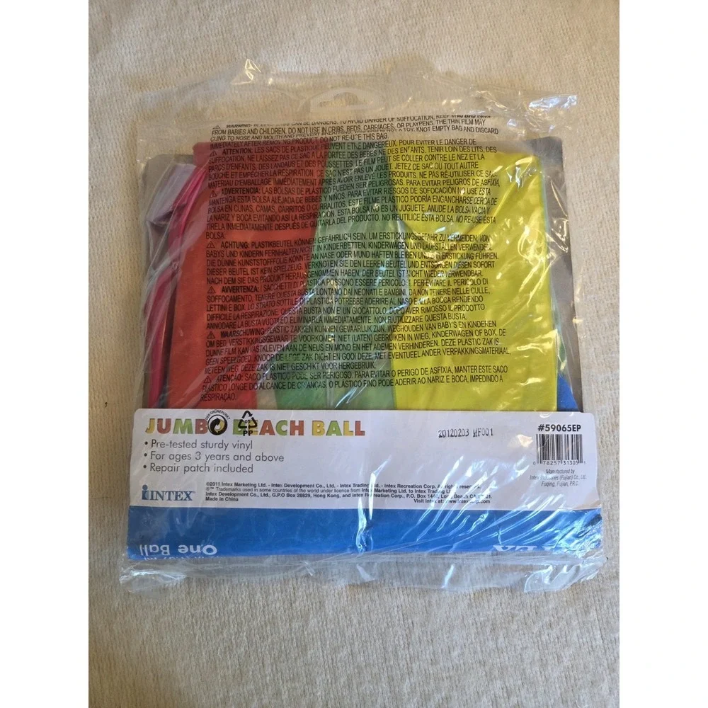 New Intex Jumbo Beach Ball 42 Inch The Wet Set Stripes 2012 Rare Sealed #59065EP